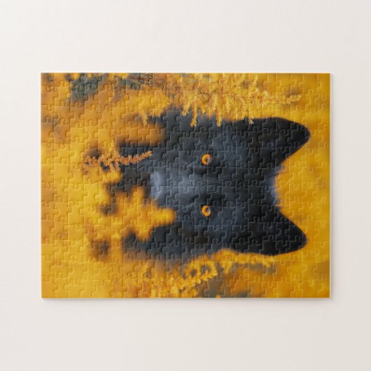 Zwarte Wolf Hond Duitse Herder Legpuzzel (Horizontaal)