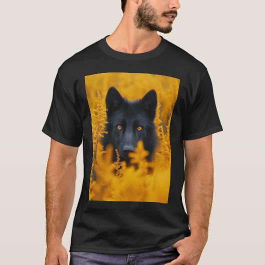 Zwarte Wolf Hond Duitse Herder T-shirt (Voorkant)