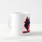 Zwarte Wolf Hond Koffiemok (Voorkant links)