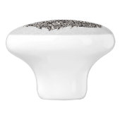 Zwarte Wolf hoofd Abstracte illustratie Keramische Knop (Zijkant)