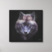 Zwarte Wolf Impressionist Wildlife Art Canvas (Voorkant)