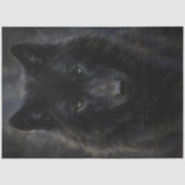 Zwarte Wolf Intensieve Blik Decoupage Tissuepapier (Voorkant)