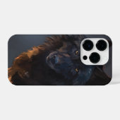 Zwarte wolf iPhone hoesje (Achterkant horizontaal)