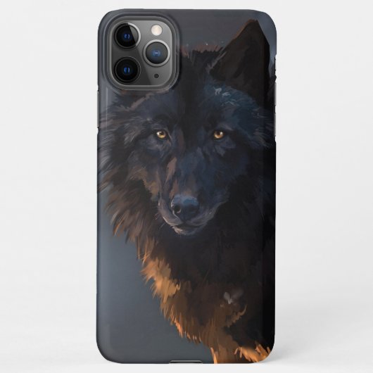 Zwarte wolf iPhone hoesje (Achterkant)