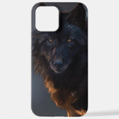 Zwarte wolf iPhone hoesje (Achterkant)