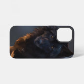 Zwarte wolf iPhone hoesje (Achterkant horizontaal)