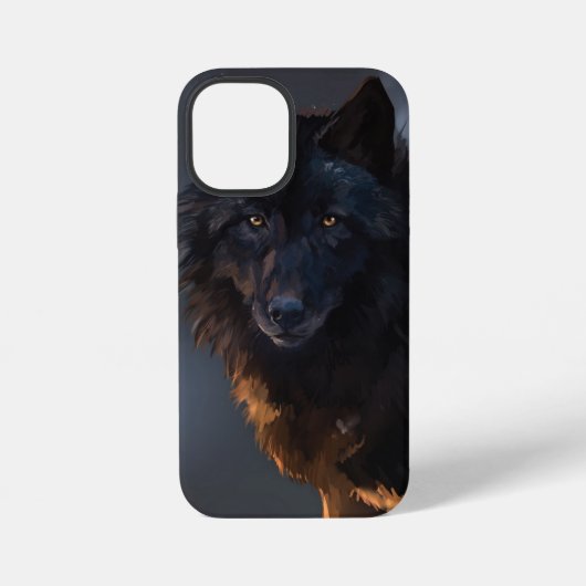 Zwarte wolf iPhone hoesje (Achterkant)