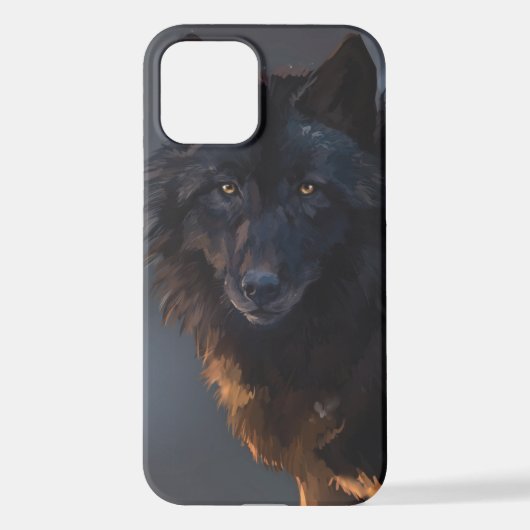 Zwarte wolf iPhone hoesje (Achterkant)