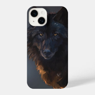 Zwarte wolf iPhone 14 hoesje