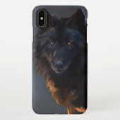 Zwarte wolf iPhone hoesje (Achterkant)