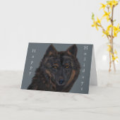 Zwarte Wolf Kaart (Gele Bloem)