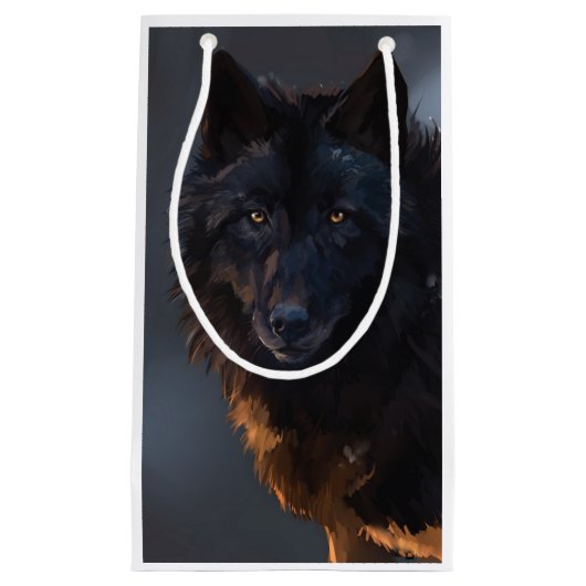 Zwarte wolf klein cadeauzakje (Voorkant)