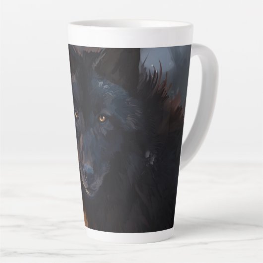 Zwarte wolf latte mok (Rechterhoek)