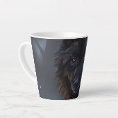 Zwarte wolf latte mok (Linkerhoek)