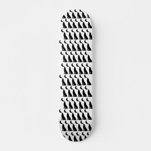 Zwarte Wolf Maan Skateboard Cadeau voor Tiener Jon (Voorkant)