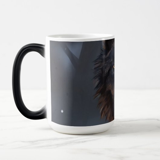 zwarte wolf magische mok (Links)