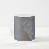 Zwarte wolf matglas koffiemok (Voorkant links)