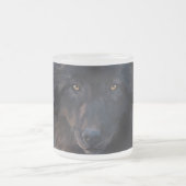 Zwarte wolf matglas koffiemok (Center)