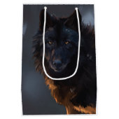 Zwarte wolf medium cadeauzakje (Achterkant)
