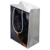 Zwarte wolf medium cadeauzakje (Achterkant Gekanteld)