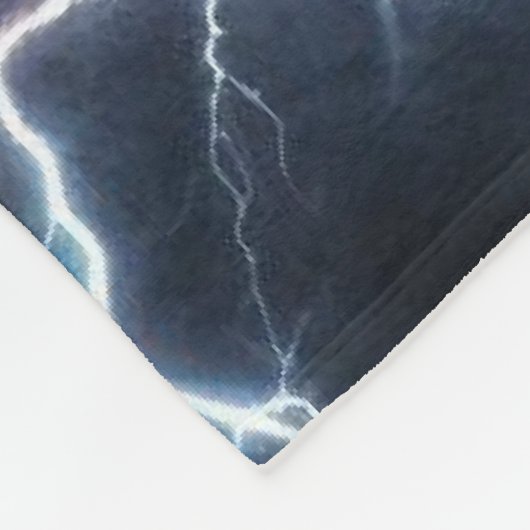 Zwarte wolf met bliksem fleece deken (Hoek)