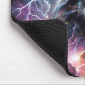 Zwarte wolf met bliksem muismat (Hoek)