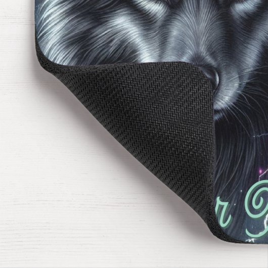 Zwarte wolf met een dromenvanger muismat (Hoek)