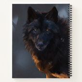 Zwarte wolf notitieboek (Achterkant)
