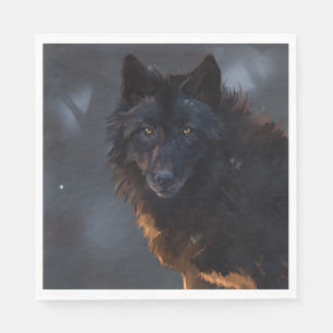 Zwarte wolf servet