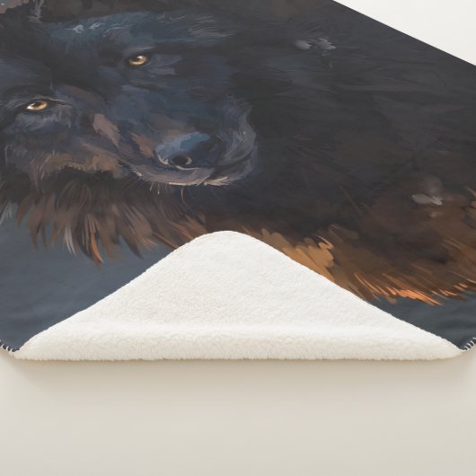 Zwarte wolf sherpa deken (3/4)