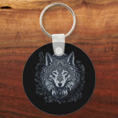 Zwarte Wolf Sleutelhanger (Achterkant)