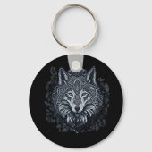 Zwarte Wolf Sleutelhanger (Achterkant)