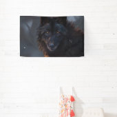 Zwarte wolf spandoek (Insitu)