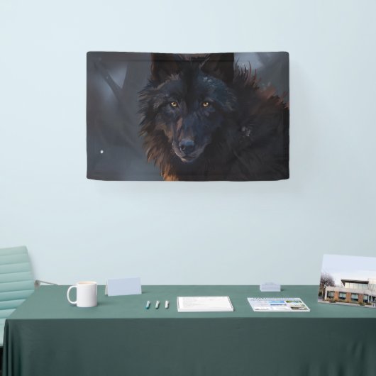 Zwarte wolf spandoek (Beurs)