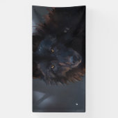 Zwarte wolf spandoek (Verticaal)