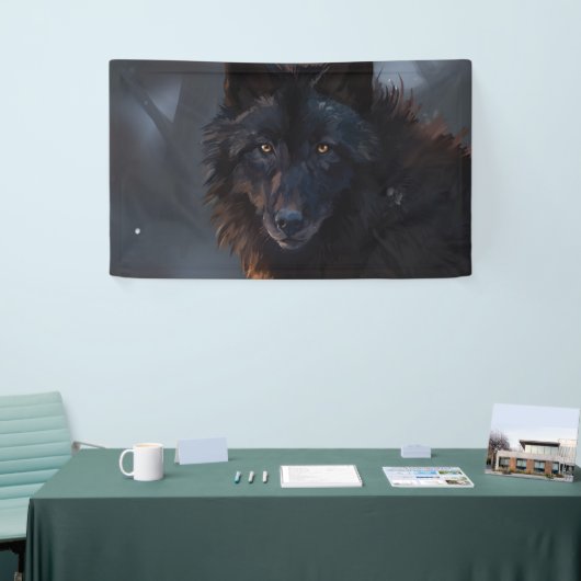 Zwarte wolf spandoek (Beurs)