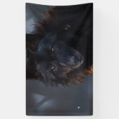 Zwarte wolf spandoek (Verticaal)