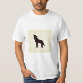 Zwarte wolf T-shirt voor minimalistische design va (Voorkant)