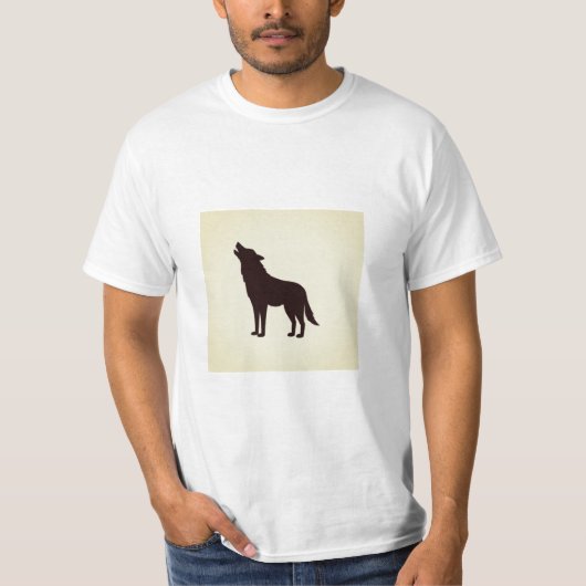 Zwarte wolf T-shirt voor minimalistische design va (Voorkant)