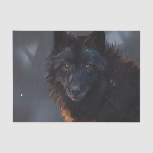 Zwarte wolf tissuepapier (Voorkant)