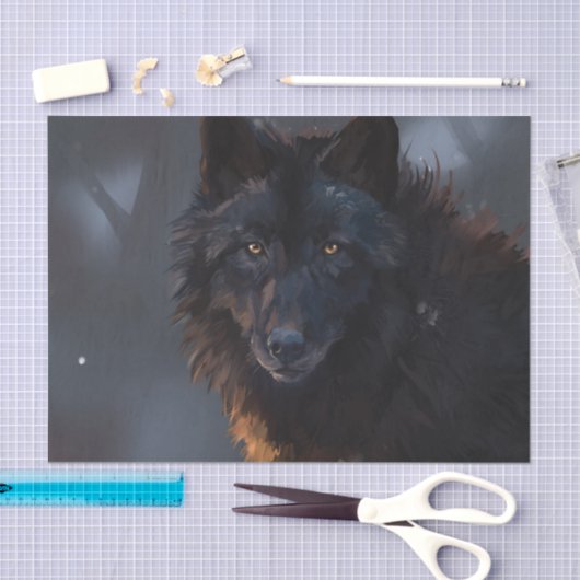 Zwarte wolf tissuepapier (Craft)