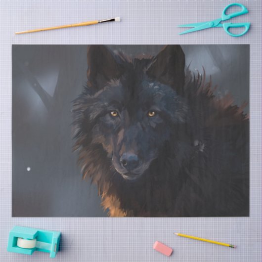 Zwarte wolf tissuepapier (Craft)