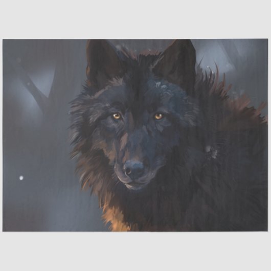 Zwarte wolf tissuepapier (Voorkant)