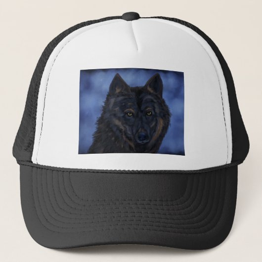 Zwarte Wolf Trucker Pet (Voorkant)