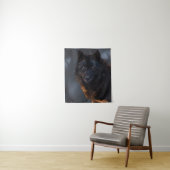 zwarte wolf wandkleed (In situ)