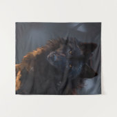 zwarte wolf wandkleed (Voorkant (horizontaal))