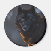 Zwarte Wolf, wolf, wild dier, dieren, grote wolf, Magneet (Voorkant)