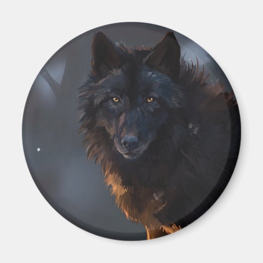 Zwarte Wolf, wolf, wild dier, dieren, grote wolf, Magneet (Voorkant)