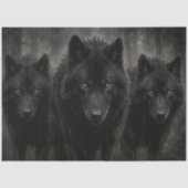 Zwarte Wolfenroedel Decoupage Tissuepapier (Voorkant)