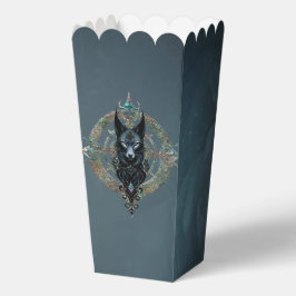 Zwarte wolfskop met doordringende blauwe ogen, bedankdoosjes